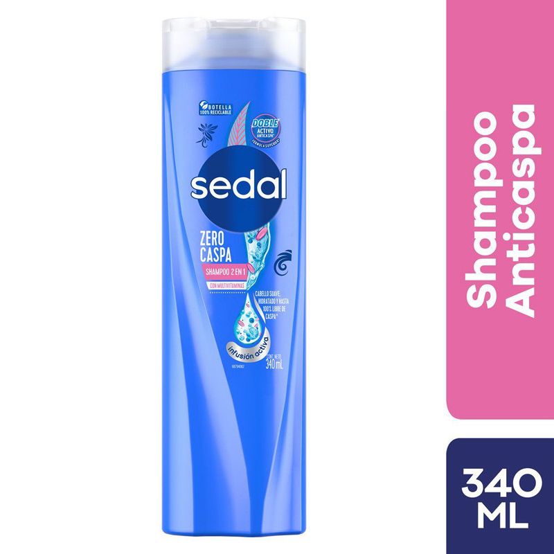 SEDAL - Shampoo Sedal 2 En 1 Zero Caspa Multivitaminas Botella 340 mL