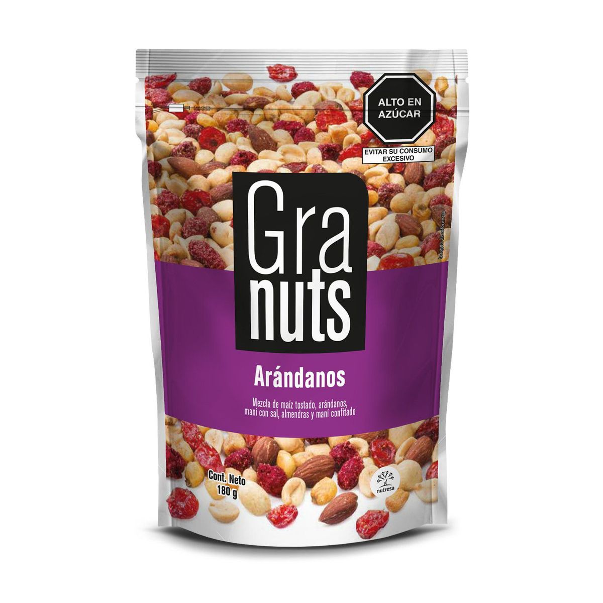 GRANUTS - Snack Granuts Arándanos Almendras Maní Salado y Confitado Doypack 180 g
