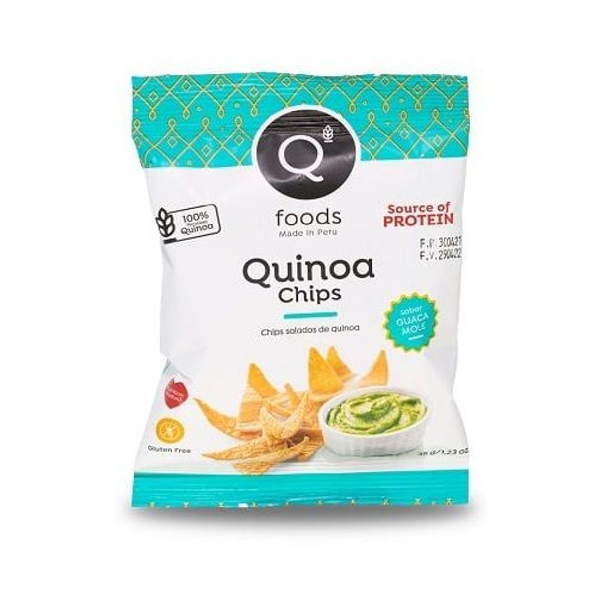 QFOODS - Snack Quinoa Chips Qfoods Sabor Guacamole Bolsa 35 g