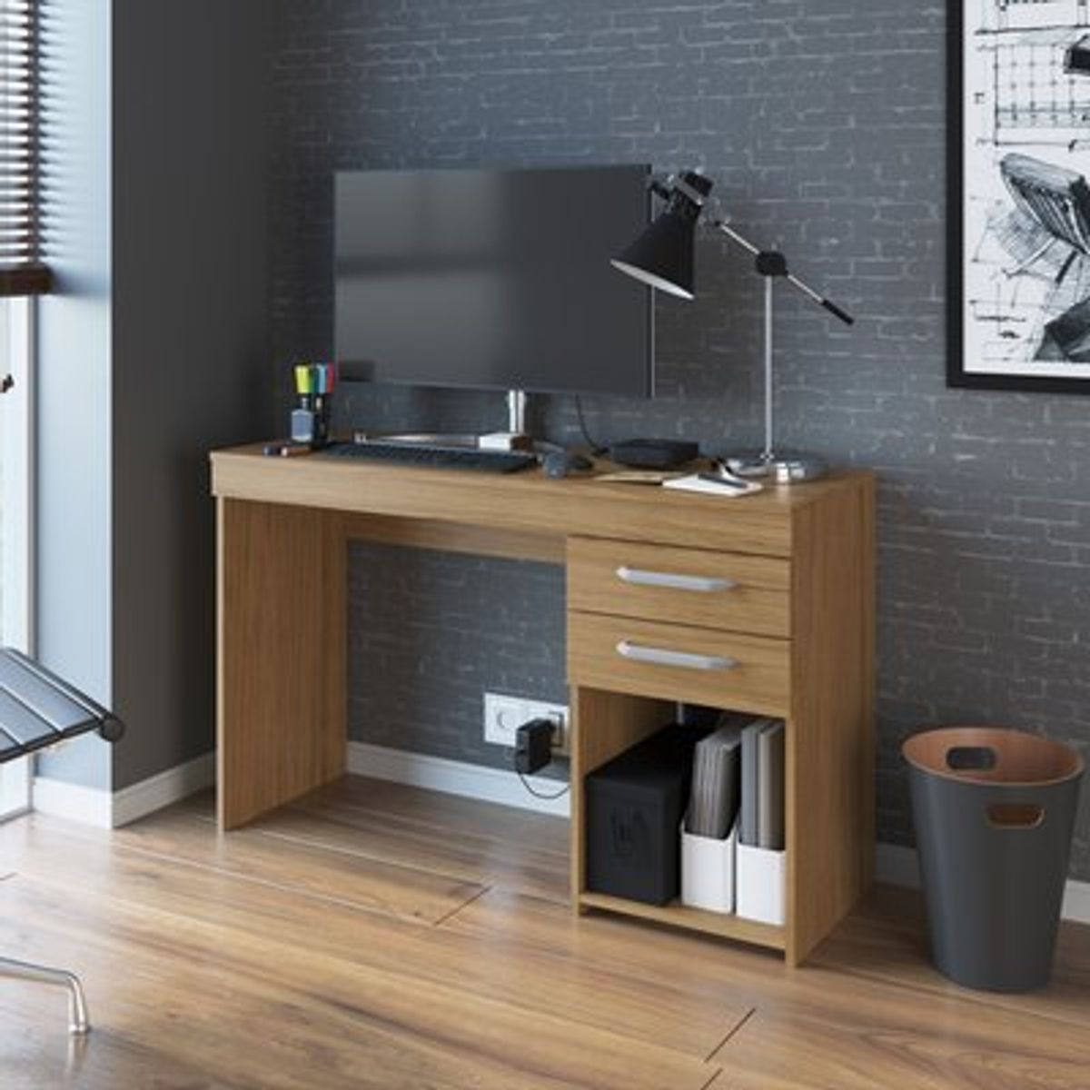 CASA JOVEN - Escritorio Marron 2 Cajones