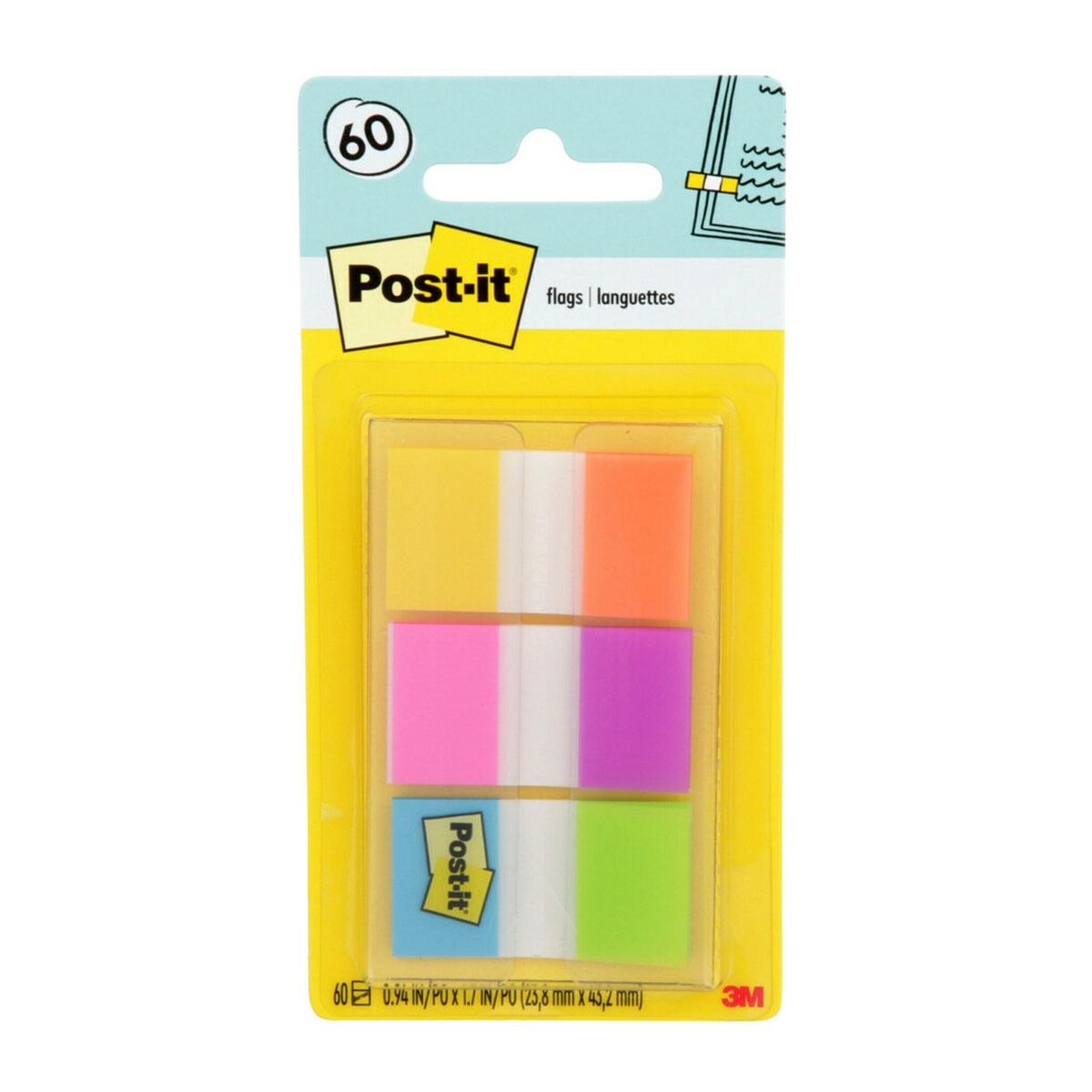 POST IT - Banderitas Adhesivas Post It Colores Eléctricos Empaque 60 Und