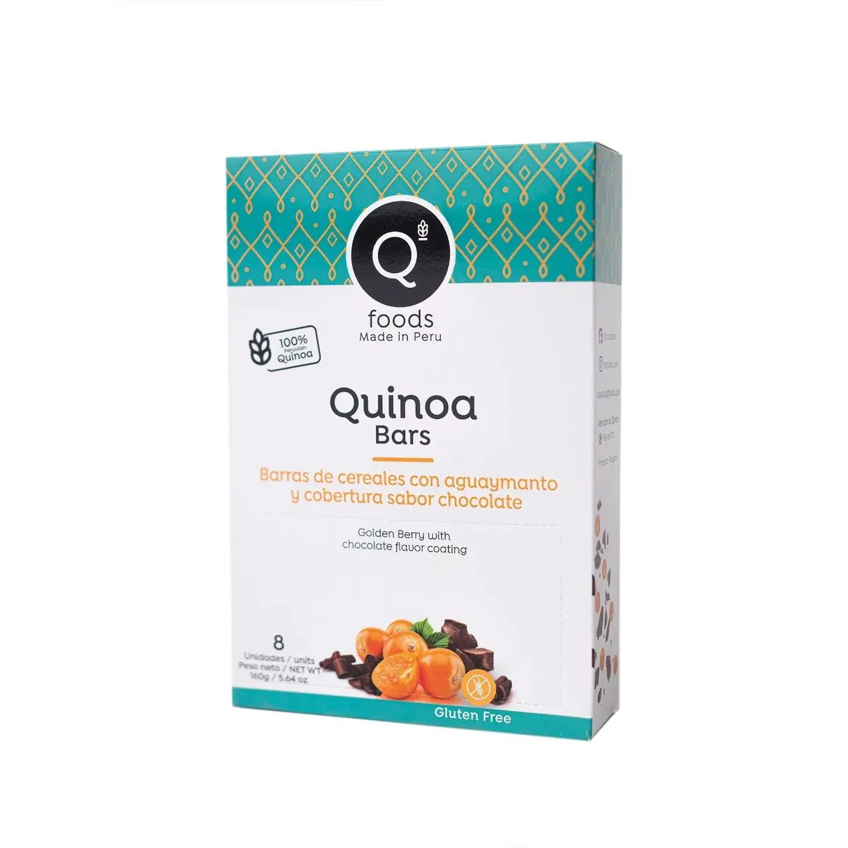 QFOODS - Barra con Aguaymanto y Chocolate Qfoods Empaque 8 Und