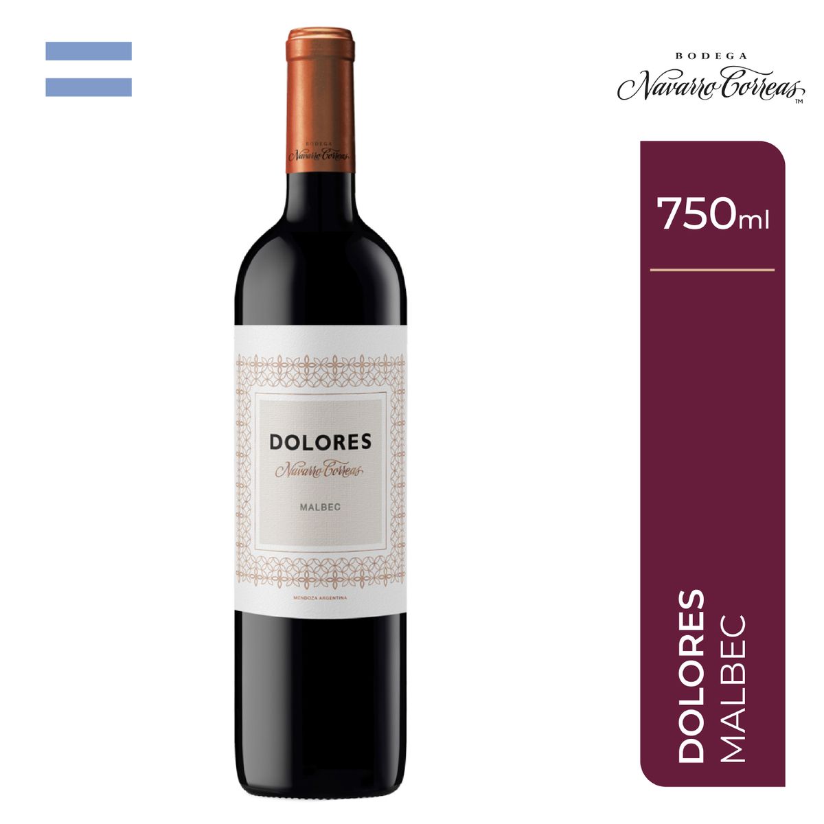 NAVARRO CORREAS - Vino Tinto Navarro Correas Dolores Malbec 750 mL