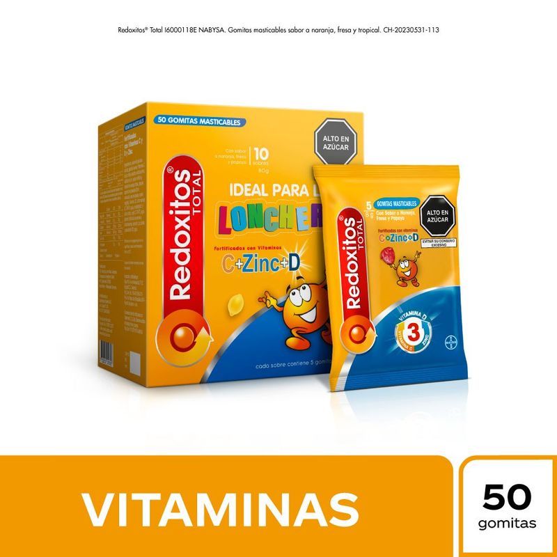 REDOXITOS - Gomitas Redoxitos Vitamina C + D + Zinc Pack 50 Und