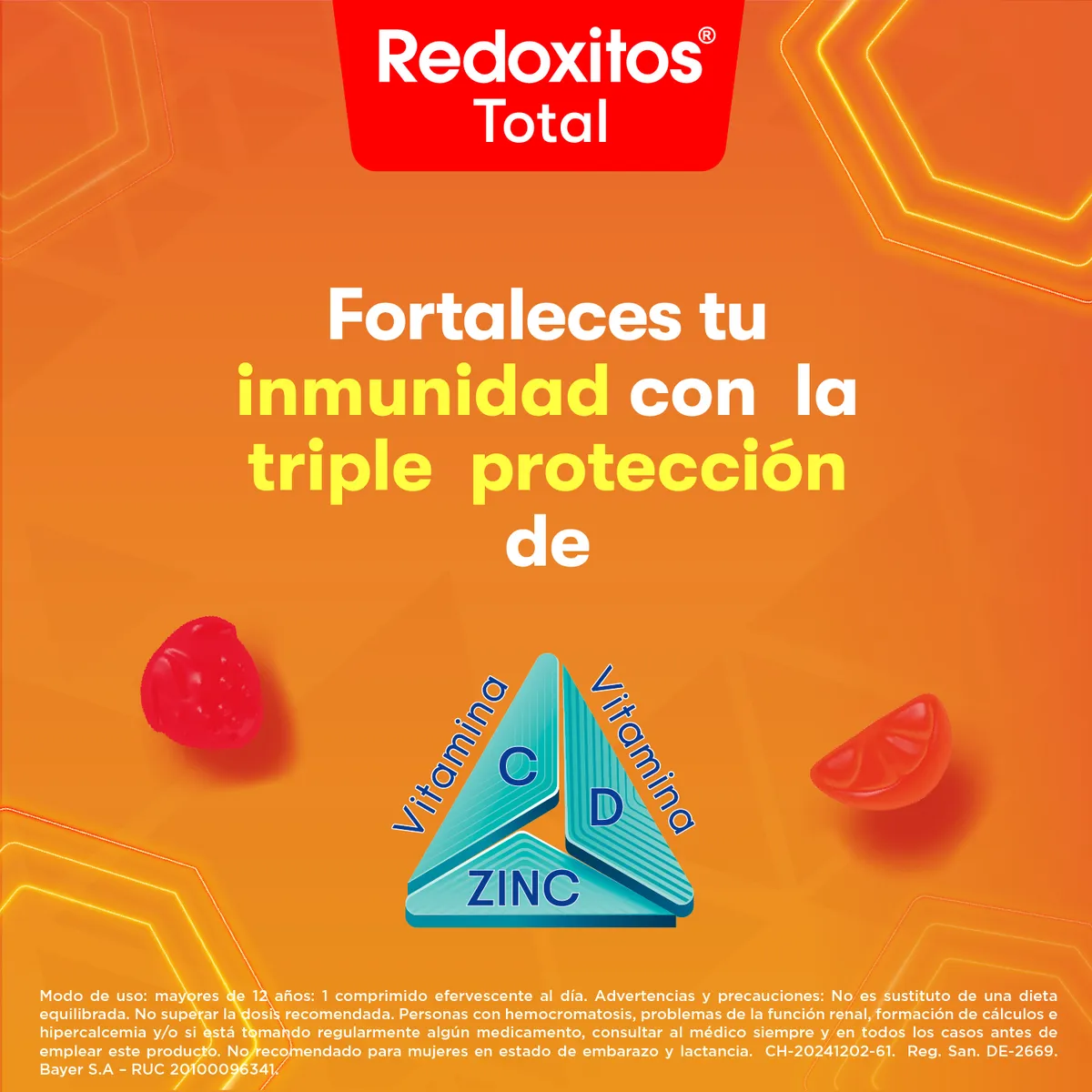 REDOXITOS - Gomitas Masticables Redoxitos Total Vitaminas C+D+Zinc Caja 10 Sobres
