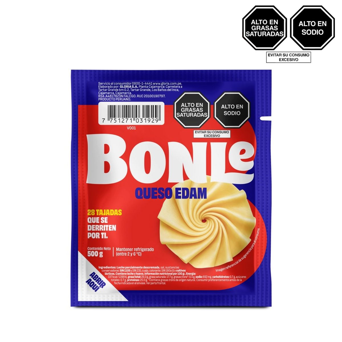 BONLE - Queso Edam Bonlé Empaque 500 g