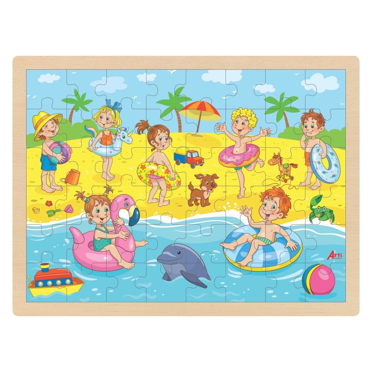 ARTI CREATIVO - Rompecabezas Arti Creativo 48 Piezas Veraneando Madera