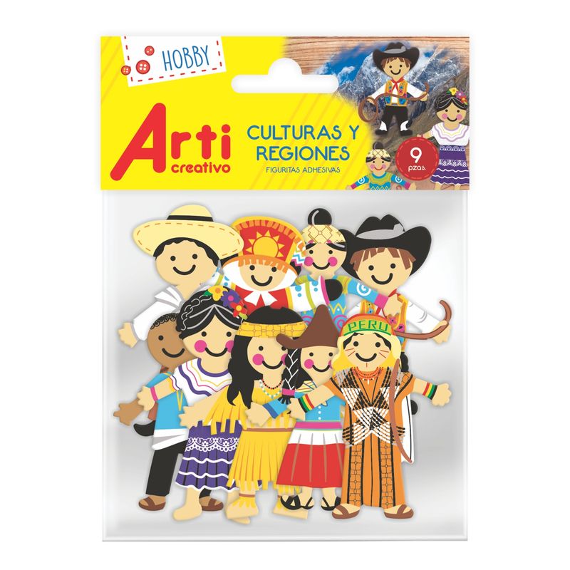 ARTI CREATIVO - Stickers Arti Creativo Culturas y Regiones Bolsa 9 Und