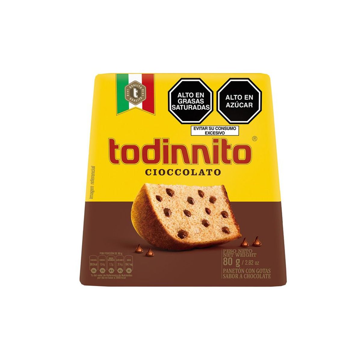 TODINNO - Panetón Todinnito Cioccolato Con Gota De Chocolate Caja 80 g