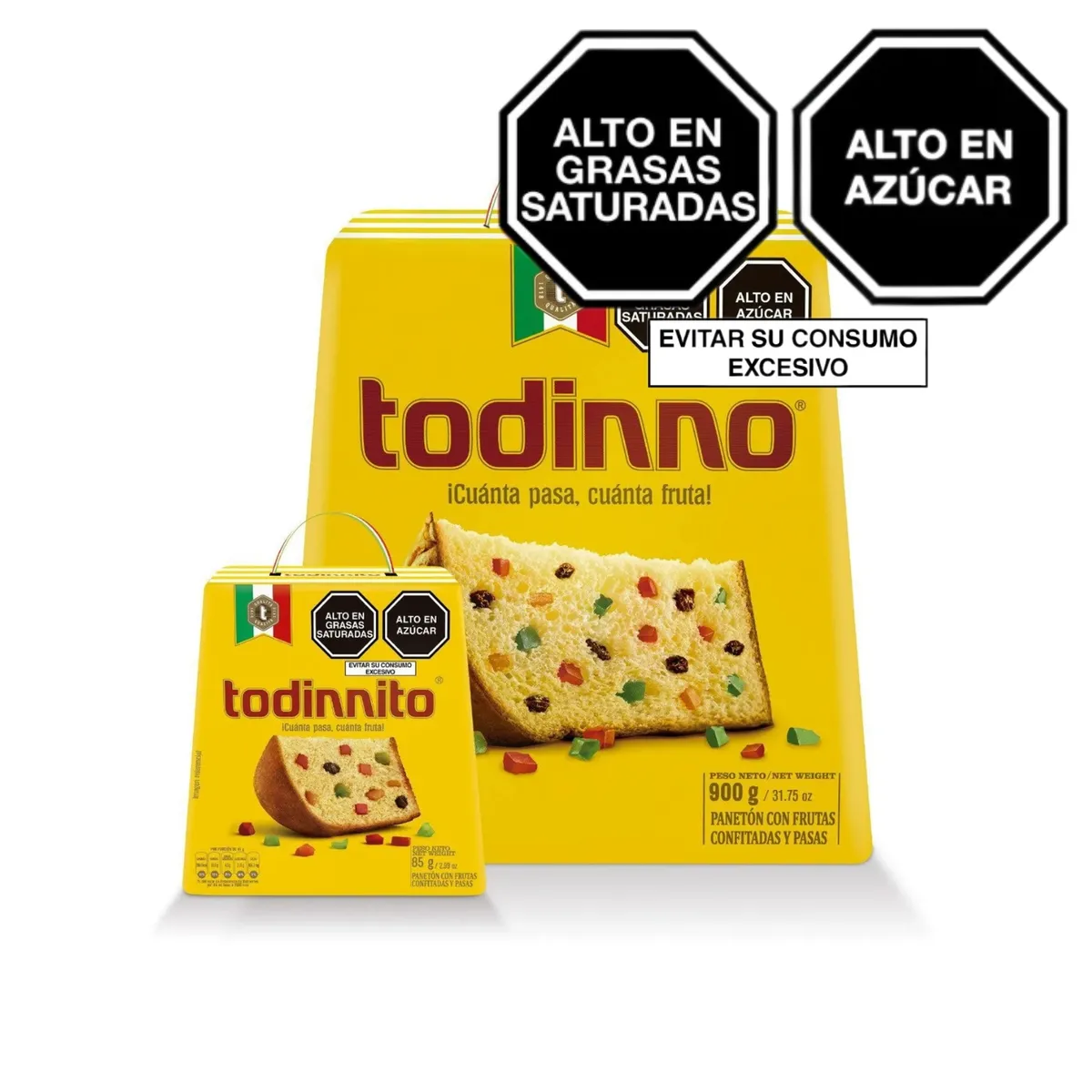 TODINNO - Panetón Todinno Caja 900 g + Todinnito 85 g