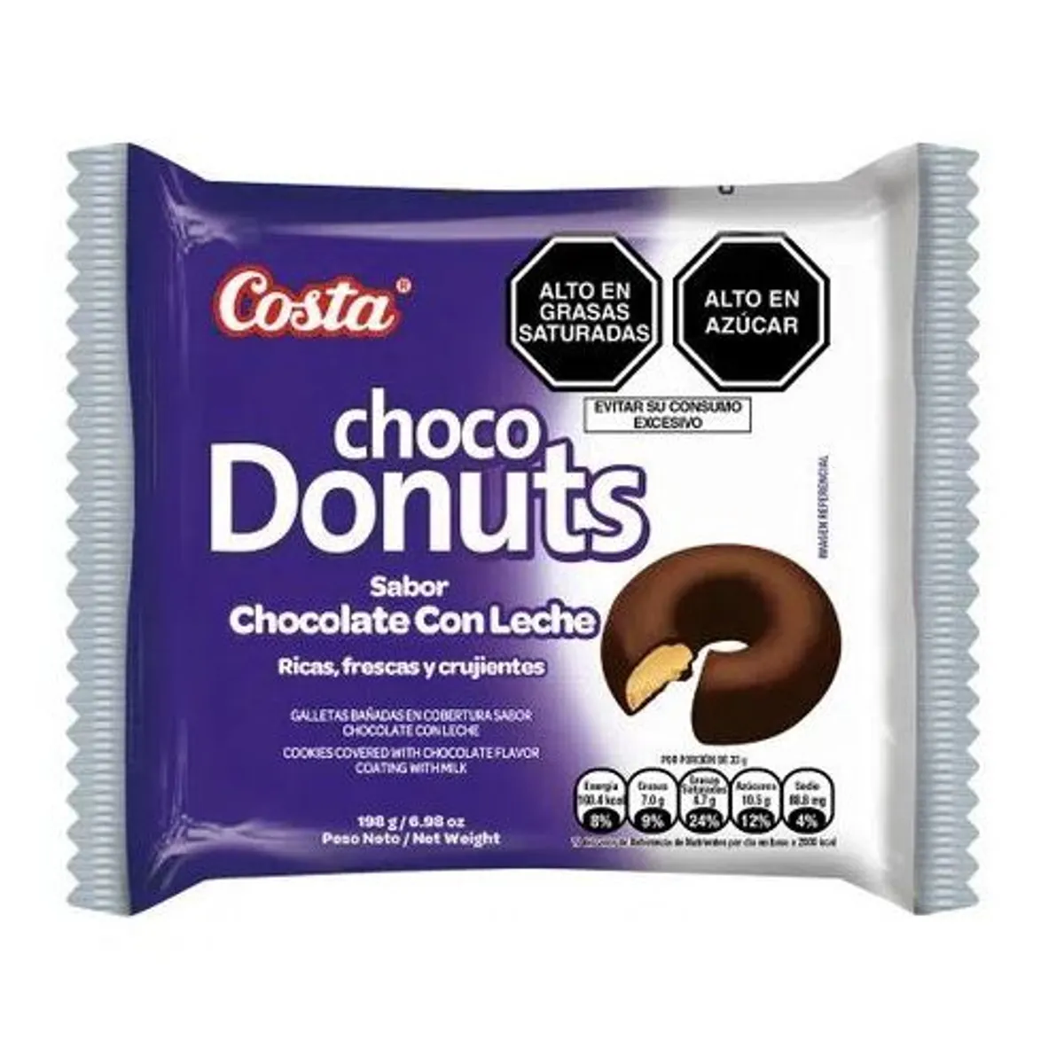COSTA - Galleta Costa Choco Donuts con Leche Pack 6 Und