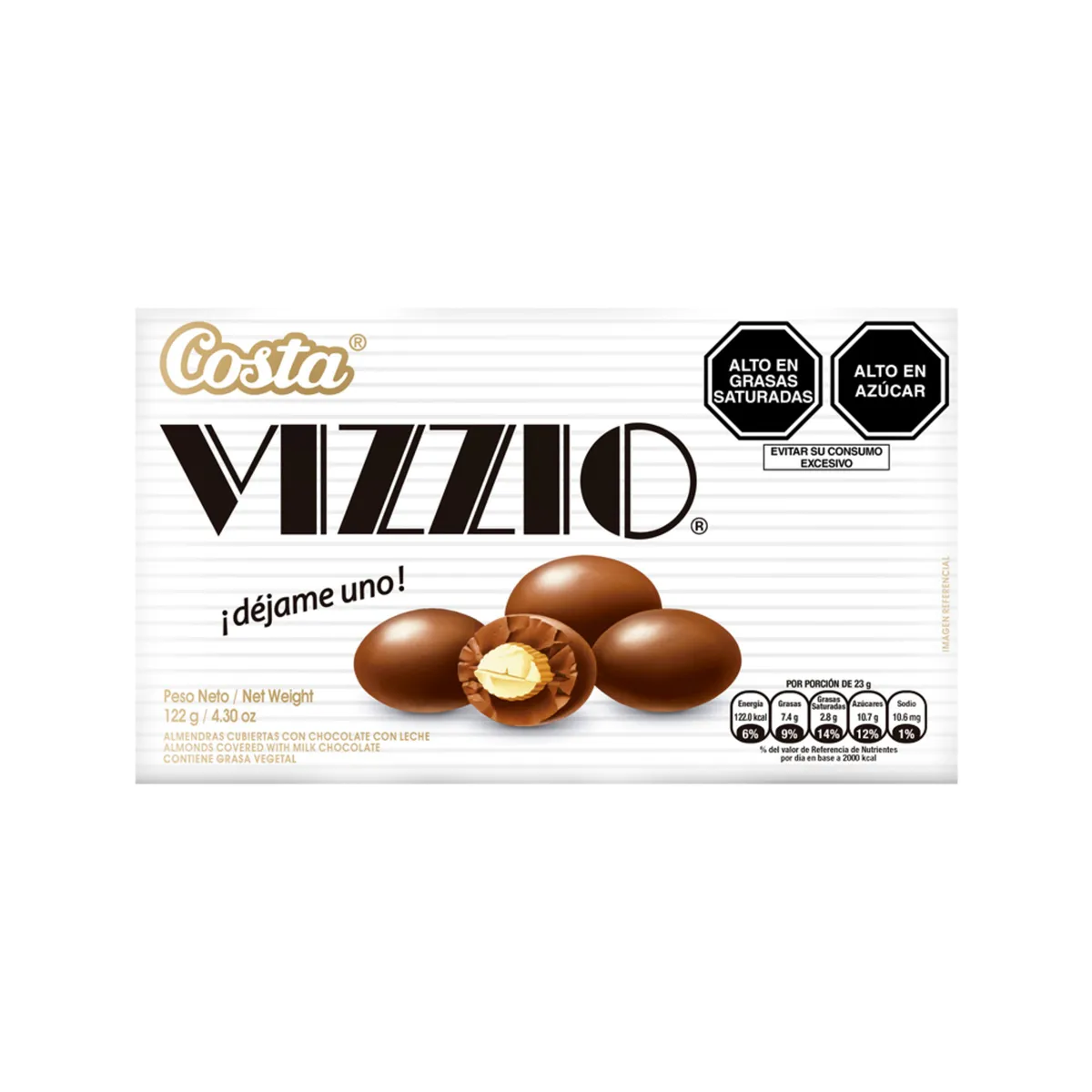 VIZZIO - Almendras Bañadas en Chocolate con Leche Vizzio 122 g