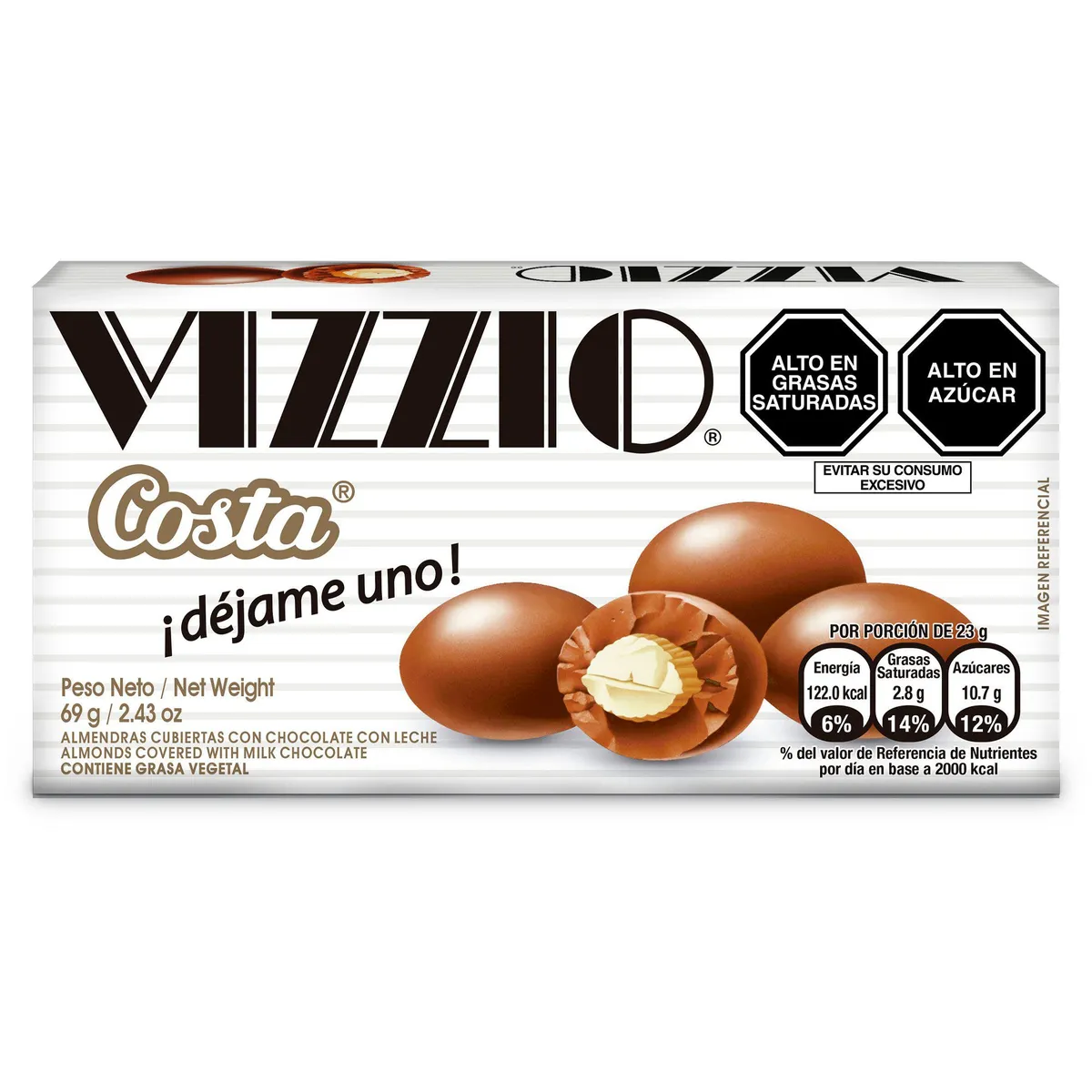 COSTA - Chocolate Vizzio Almendra con Leche Caja 69 g