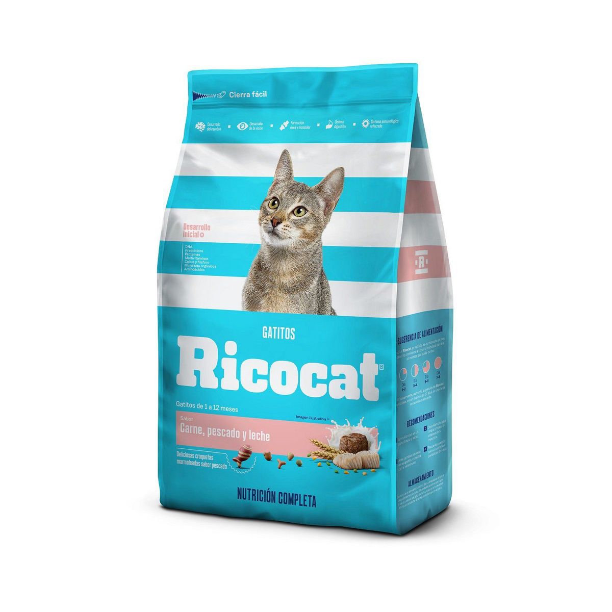 RICOCAT - Alimento Seco Gatitos Ricocat Carne Pescado Leche Bolsa 9 Kg