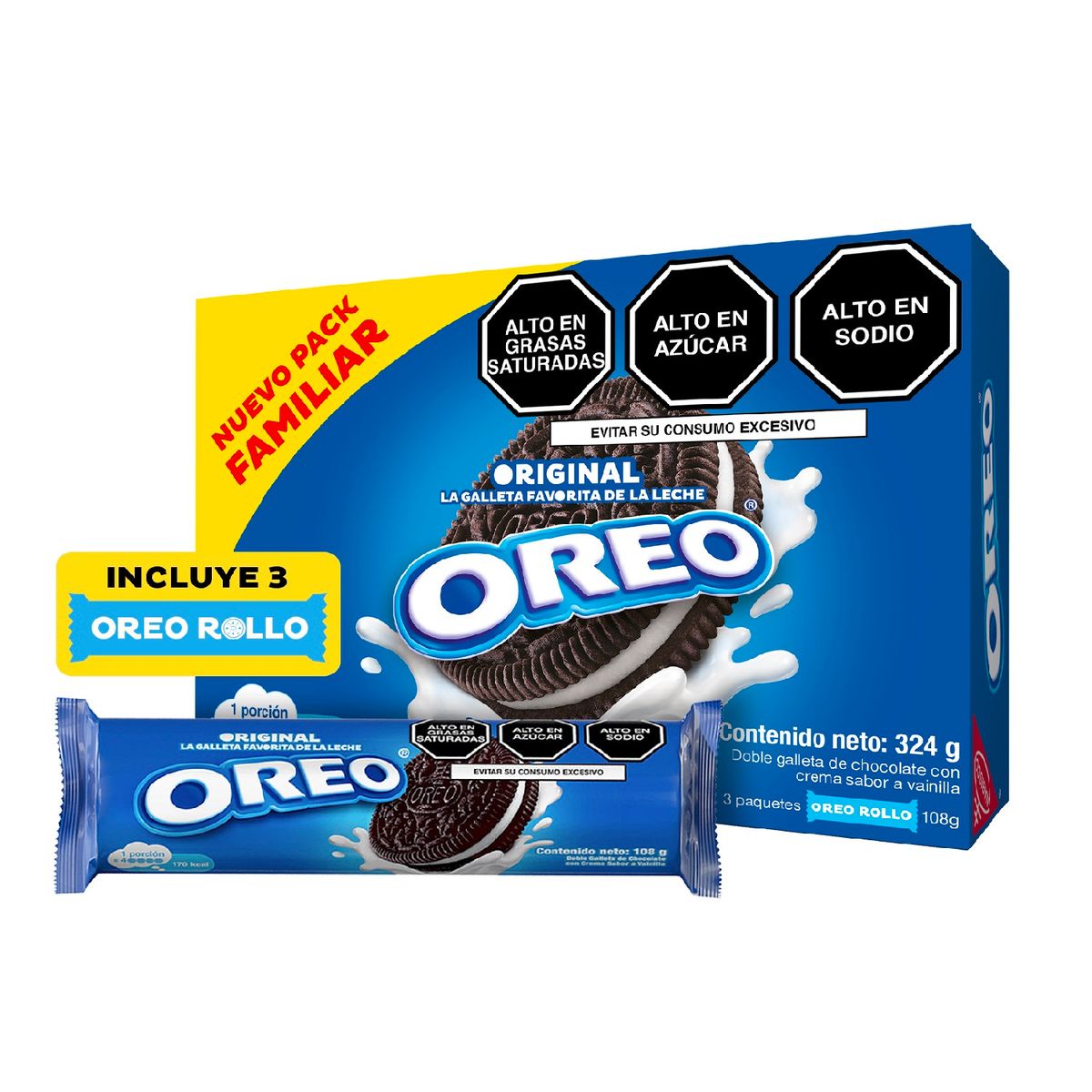 OREO - Galleta Oreo Rollo Caja 324 g
