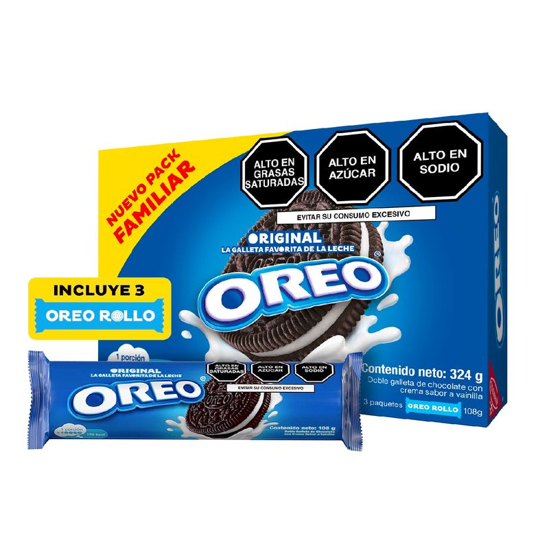 OREO - Galleta Oreo Rollo X3 Empaque 324 g