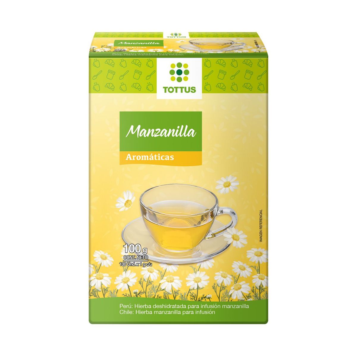 TOTTUS - Manzanilla Tottus Caja 100 Sobres