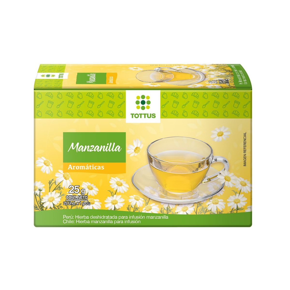 TOTTUS - Manzanilla Tottus Caja 25 Sobres