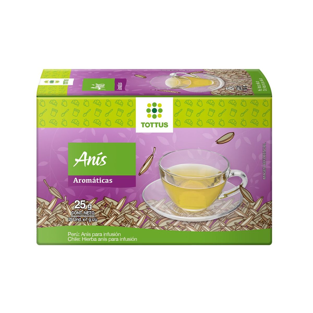 TOTTUS - Anís Tottus Caja 25 Sobres