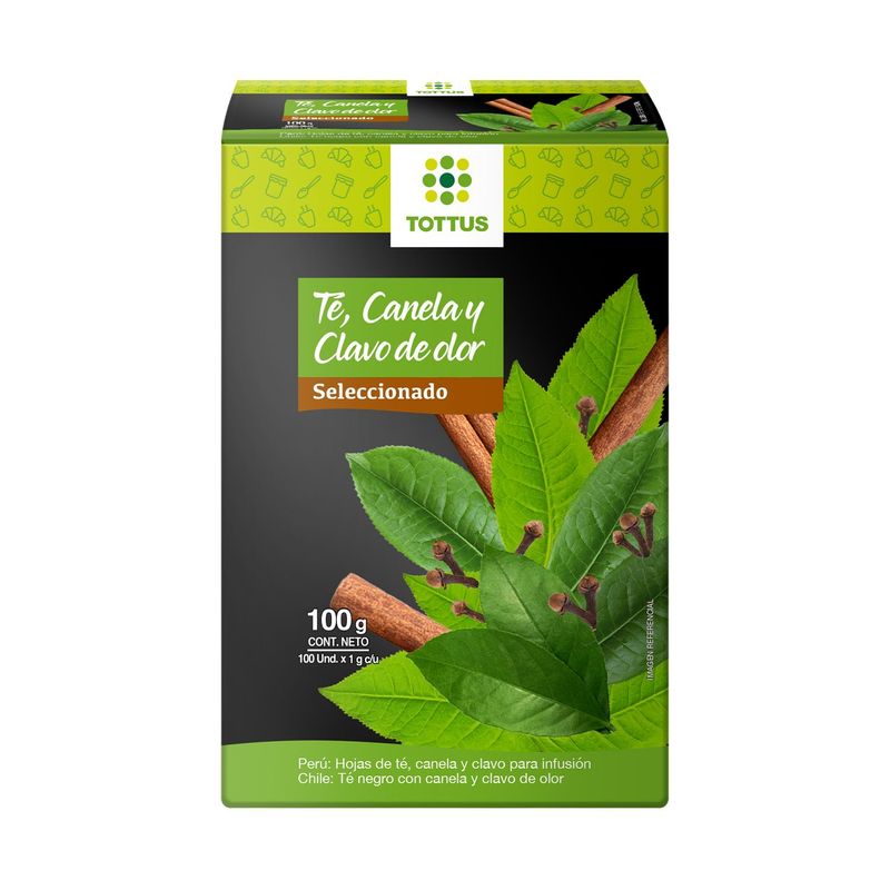 TOTTUS - Té Canela y Clavo de Olor Tottus Caja 100 Sobres