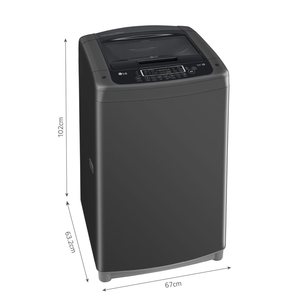 LG - Lavadora WT16BPB 16Kg Smart Motion Carga Superior Negro Claro LG