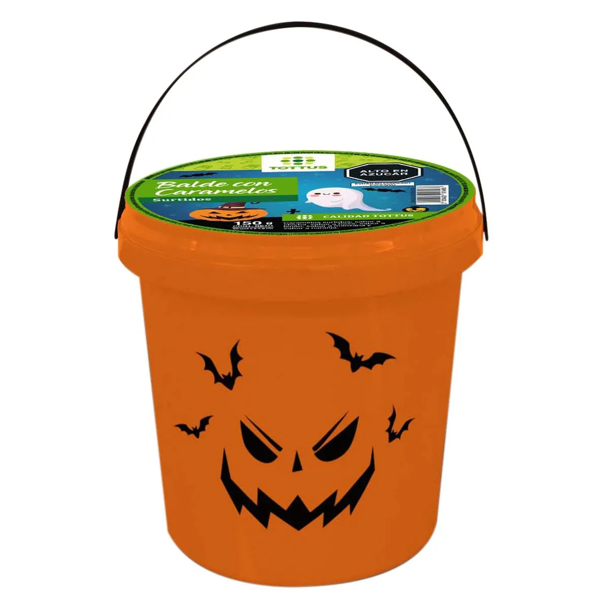 TOTTUS - Balde Halloween Caramelos Tottus x 60 Unidades
