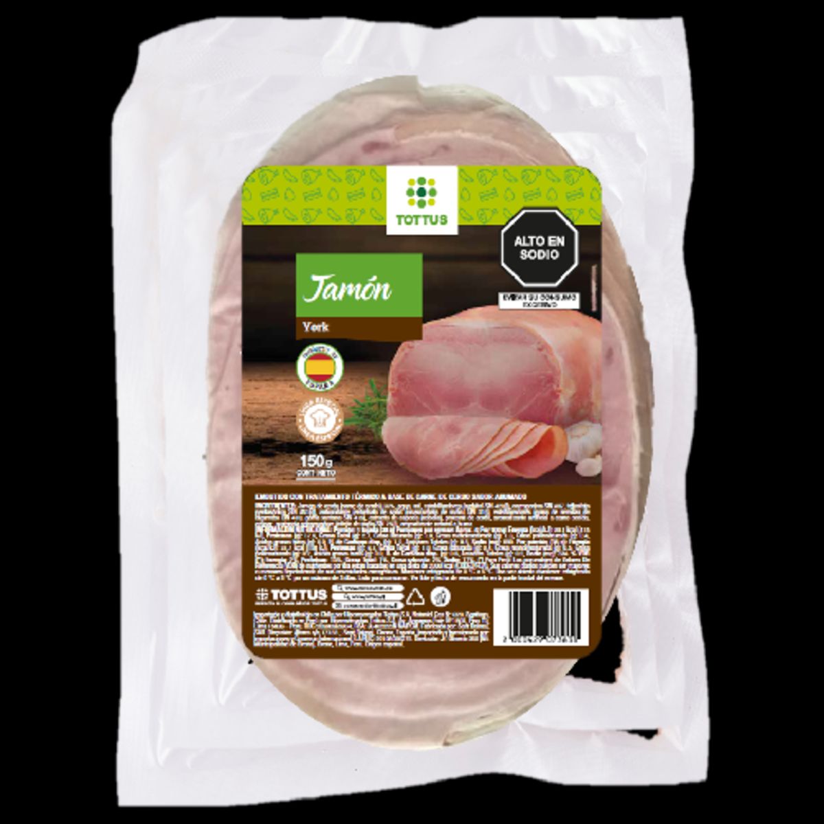 TOTTUS - Jamón York Tottus Empaque 150 g
