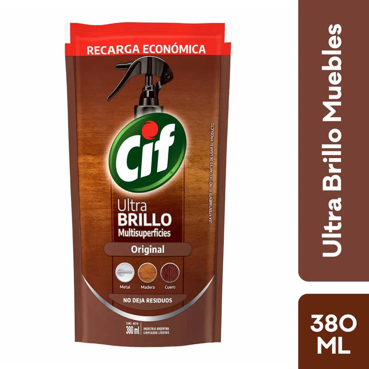 CIF - Limpiador Cif Ultra Brillo Multisuperficies Doypack 380 mL