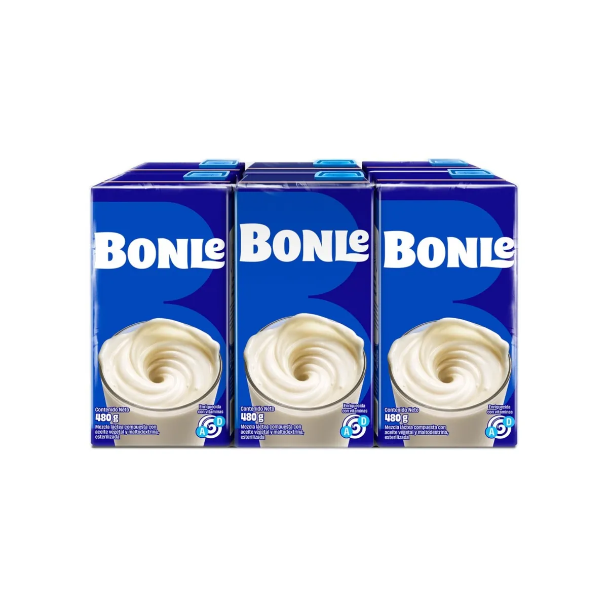 BONLE - Mezcla Láctea Bonlé Familiar Sixpack Caja 480 g