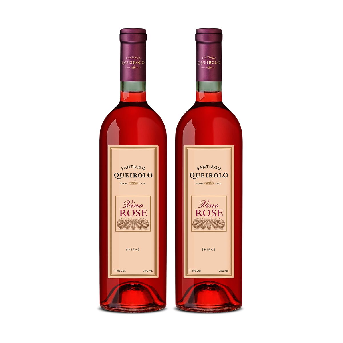 SANTIAGO QUEIROLO - Vino Santiago Queirolo Rosé Semi Seco Pack 2 Botellas 750 mL
