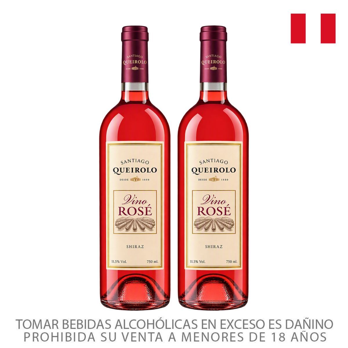 SANTIAGO QUEIROLO - Vino Santiago Queirolo Rosé Semi Seco Pack 2 Botellas 750 mL