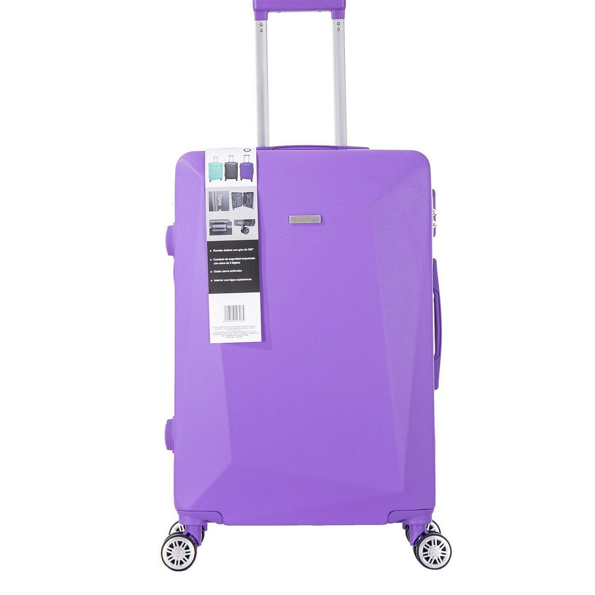 360 - MALETA DURA DIAMANTE LILA 20 P