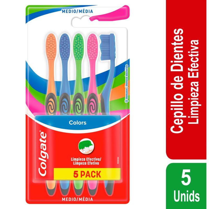 COLGATE - Cepillo Dental Colgate Colores Pack 5 Und