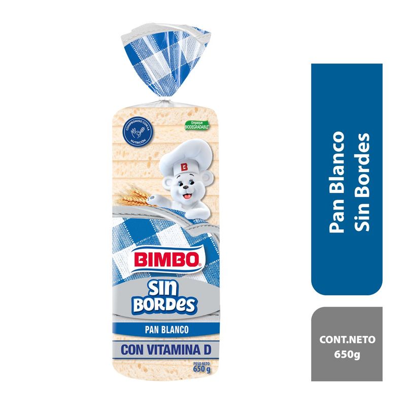BIMBO - Pan de Molde Blanco Bimbo Sin Bordes 650 g