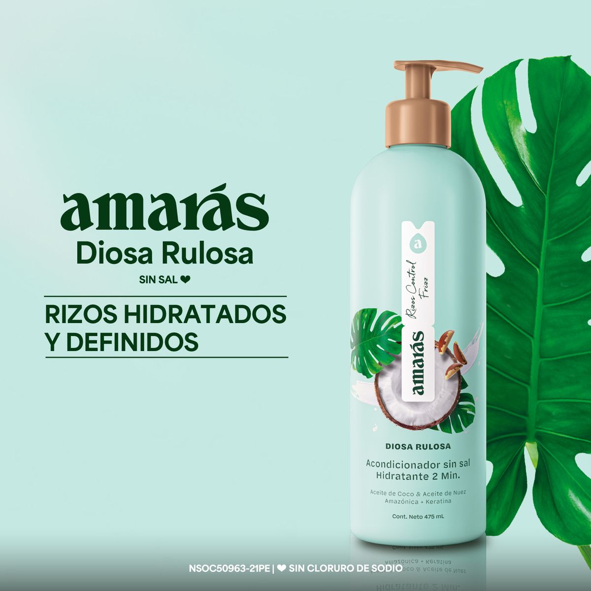 AMARAS - Acondicionador Amarás Diosa Rulosa Envase 475 mL