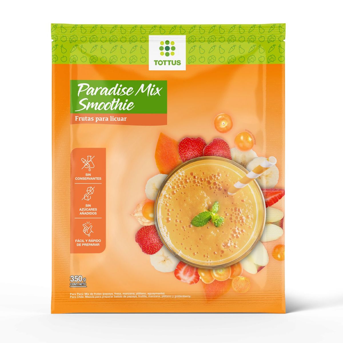 TOTTUS - Paradise Mix Smoothie Tottus Bolsa 350 g