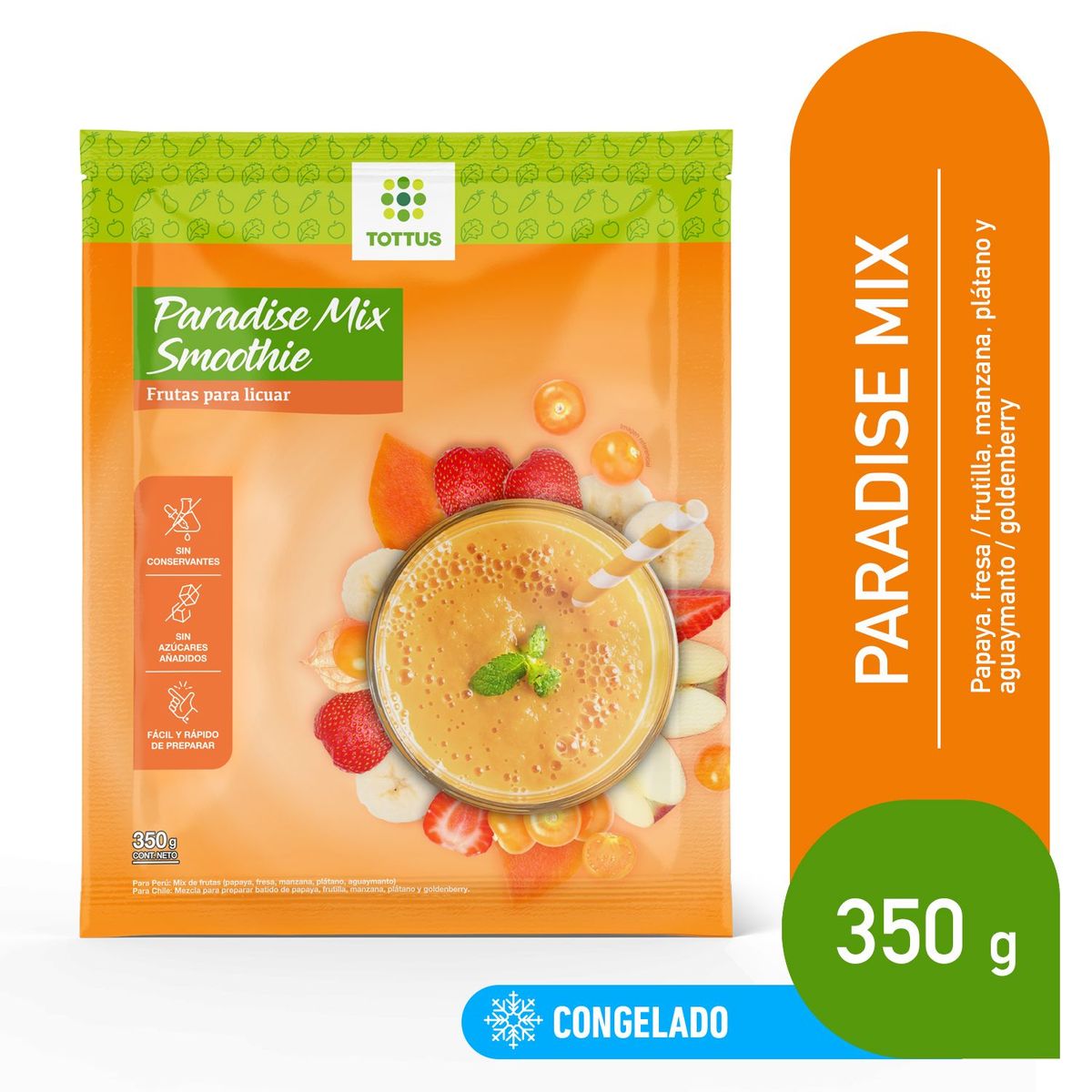 TOTTUS - Paradise Mix Smoothie Tottus Bolsa 350 g