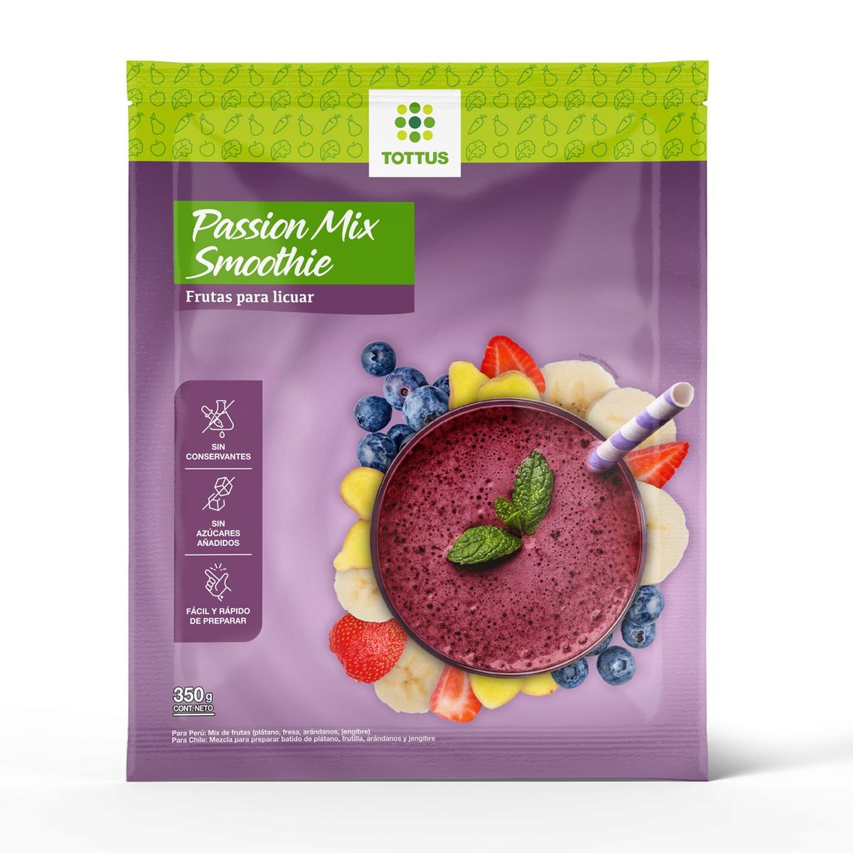 TOTTUS - Passion Mix Smoothie Tottus Bolsa 350 g