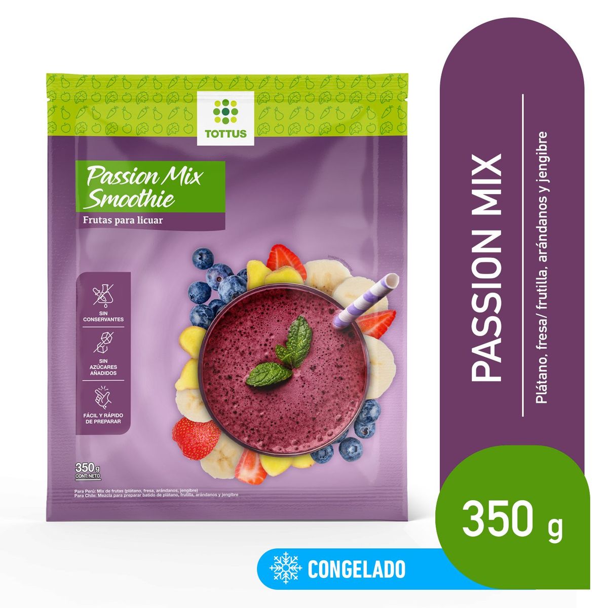 TOTTUS - Passion Mix Smoothie Tottus Bolsa 350 g