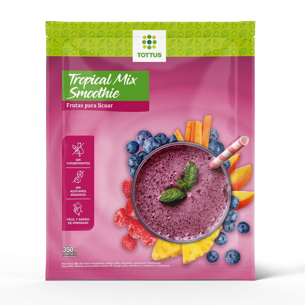TOTTUS - Tropical Mix Smoothie Tottus Bolsa 350 g