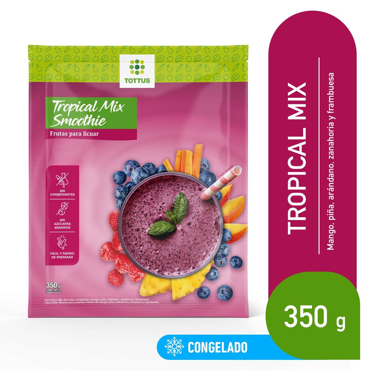 TOTTUS - Tropical Mix Smoothie Tottus Bolsa 350 g