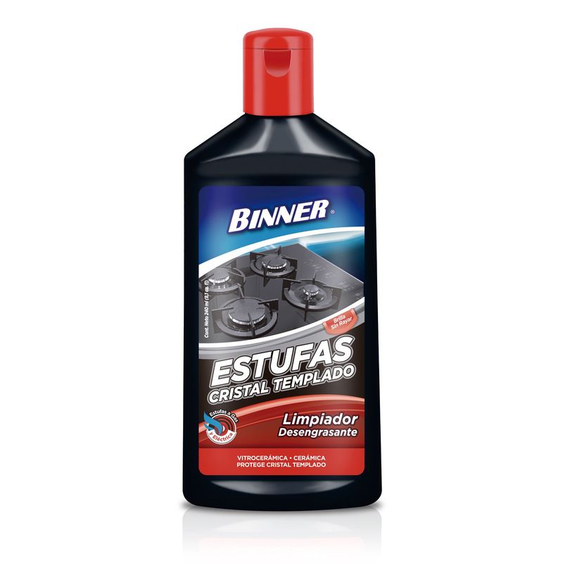 BINNER - Limpiador Desengrasante para Estufas de Cristal Aerosol Binner