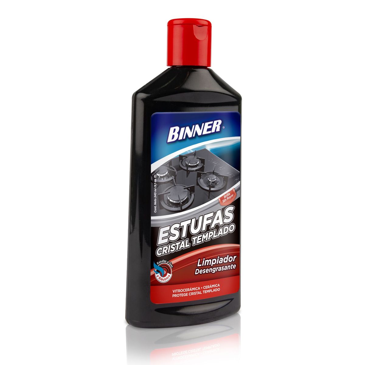 BINNER - Limpiador Desengrasante Binner para Estufas de Cristal Envase 240 mL
