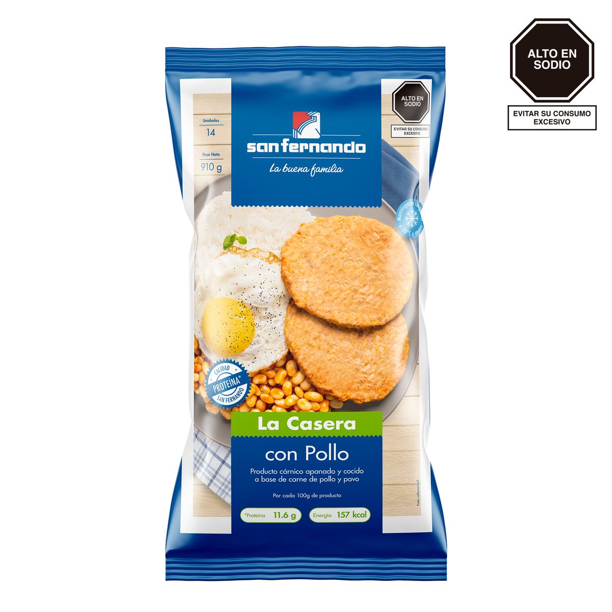 SAN FERNANDO - Hamburguesa con Pollo y Pavo La Casera San Fernando Empaque 910 g