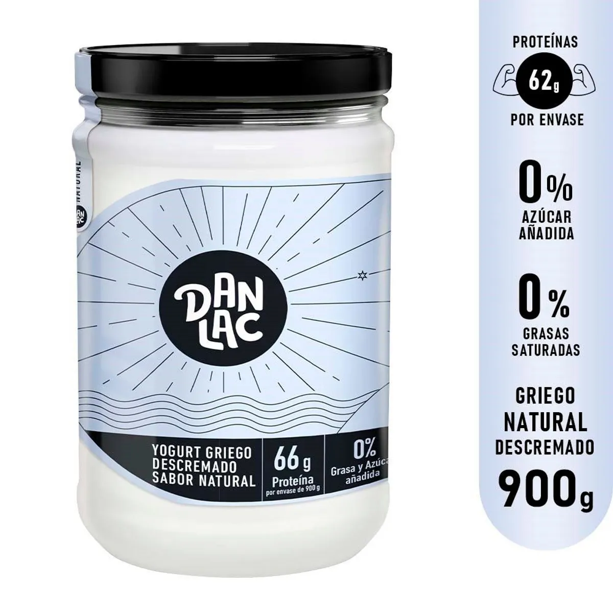 DANLAC - Yogurt Danlac Descremado Natural Envase 900 g