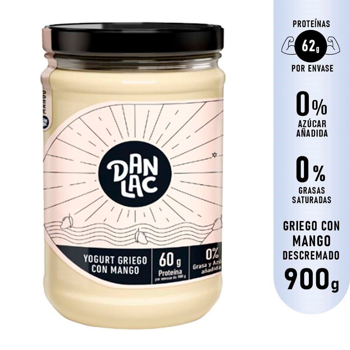 DANLAC - Yogurt Danlac Descremado Mango Envase 900 g