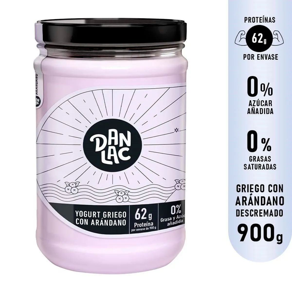 DANLAC - Yogurt Danlac Descremado Arándano Botella 900 g
