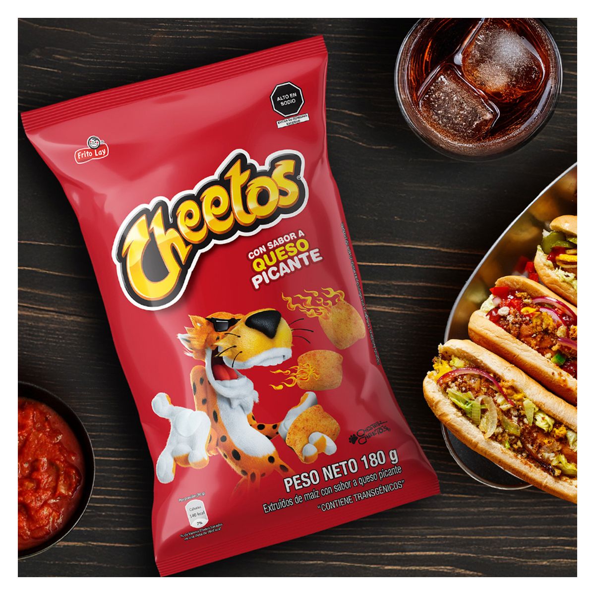 CHEETOS - Snack de Maíz Cheetos Queso Picante Bolsa 180 g