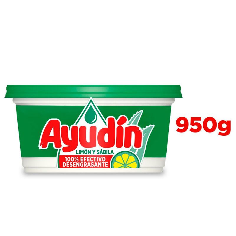 AYUDIN - Lavavajilla Pasta Ayudín Limón y Sábila Pote 950 g