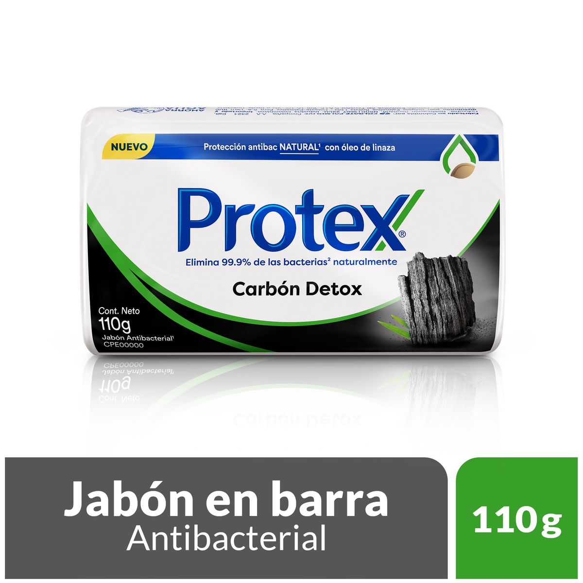 PROTEX - Jabón en Barra Protex Carbón Detox Empaque 110 g